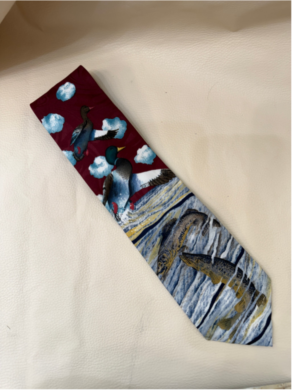 Field Wear Men’s Tie Mallard Duck Fish Hunting Fishing Wildlife Novelty Necktie